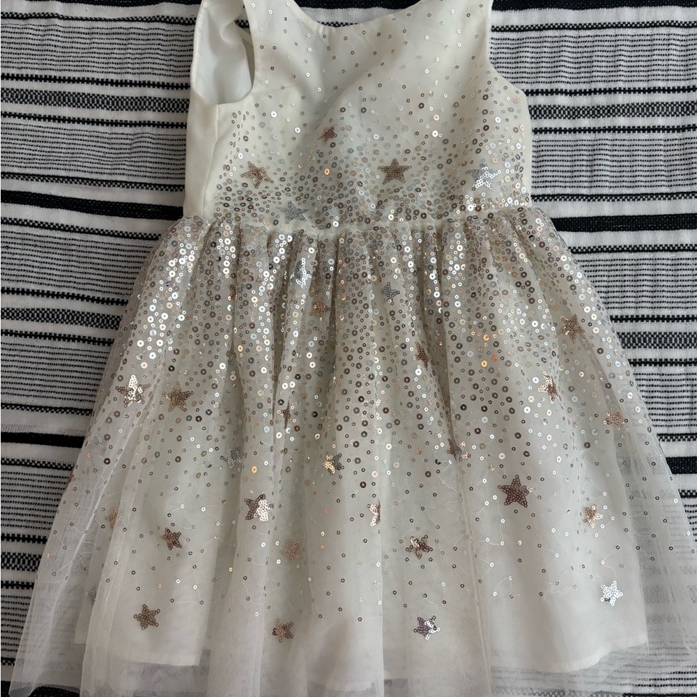 H&M White Sequin Toddler dress